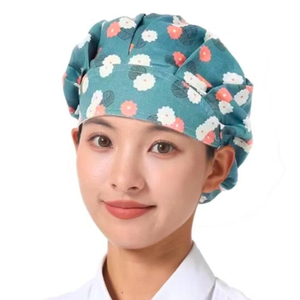 7935 Bouffant Cap Working Caps Chef Hat Nurse Hats, Floral Flower Printed